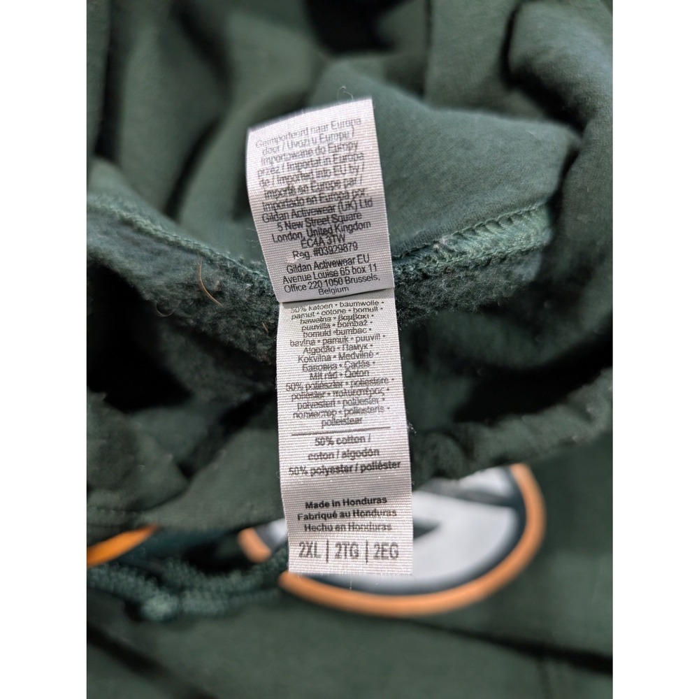 Green Bay Packers Hoodie Mens 2XL Green Graphic Sweatshirt NFL Football Gilden - Picture 7 of 11